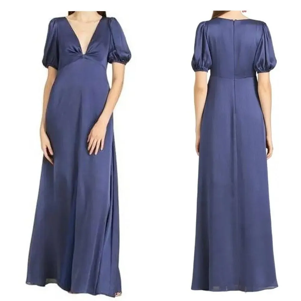 NWT Sachin + Babi Alli gown with puff sleeves in Cobalt blue women's size 2 - Image 2