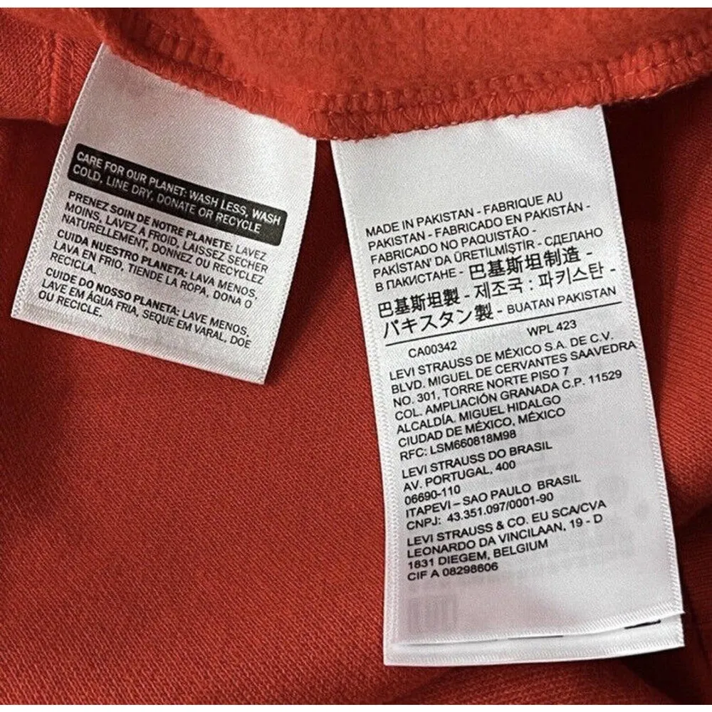 Levi's 2X-Large Sweatshirt Stretch Long Sleeve Red w/ White Logo Womens New - Image 6