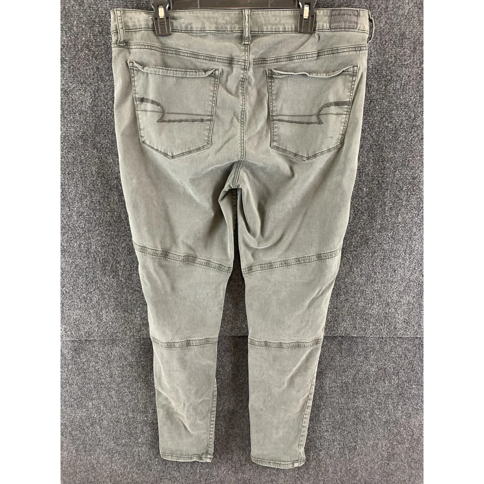 American Eagle Women’s Jeggings Moto Army Green Grunge Size 18 - Image 10