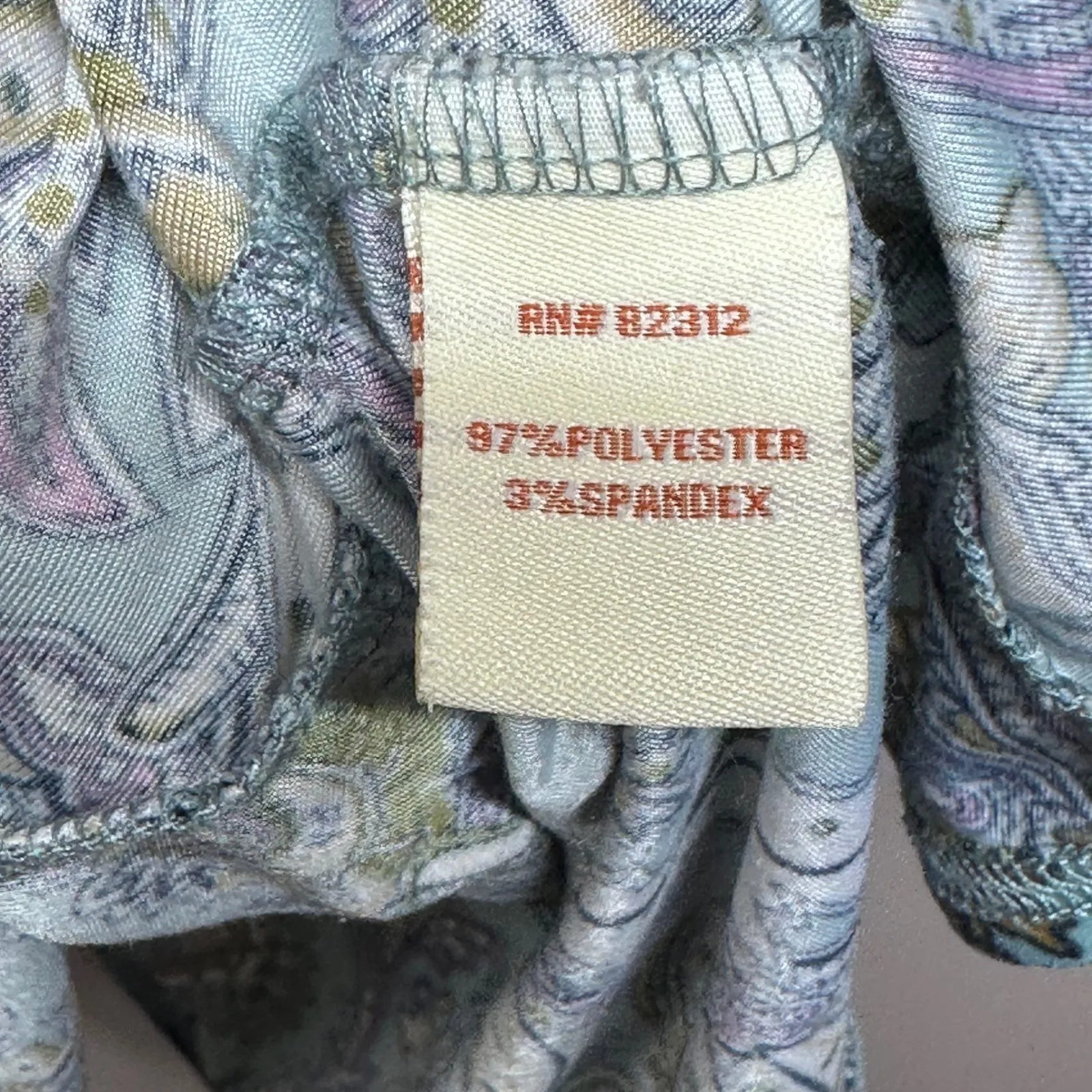 Aryeh Blue Paisley Floral Short Sleeve Tunic Dress Pockets Size Small Bohemian - Image 6