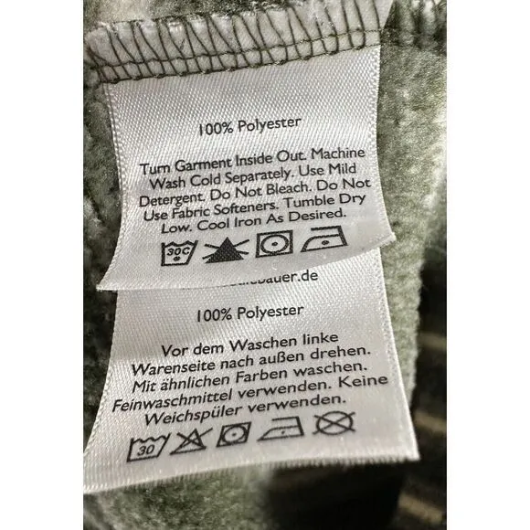 Eddie Bauer Women's Striped Fleece Pullover Hoodie Sweatshirt‎ Cream Green XS - Image 8