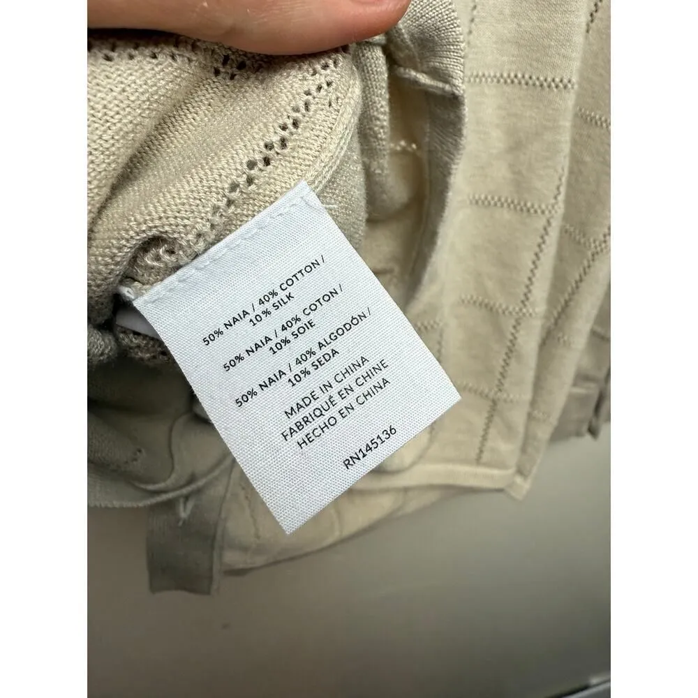 NAADAM Cotton Silk Grid Pointelle Sweater Sz. S - Image 6