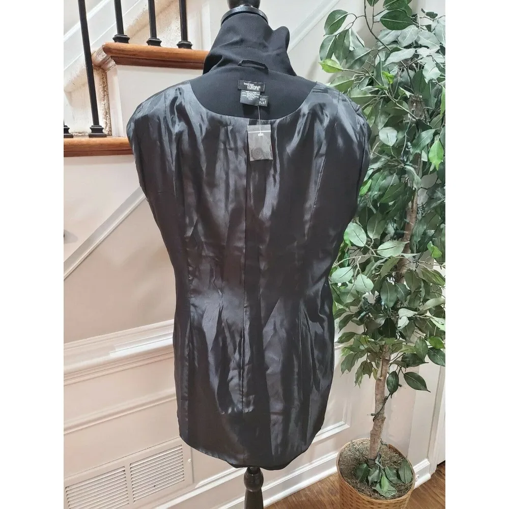 Boutique Europa Women Black Polyester Long Sleeve Single Breasted Blazer Size 16 - Image 9