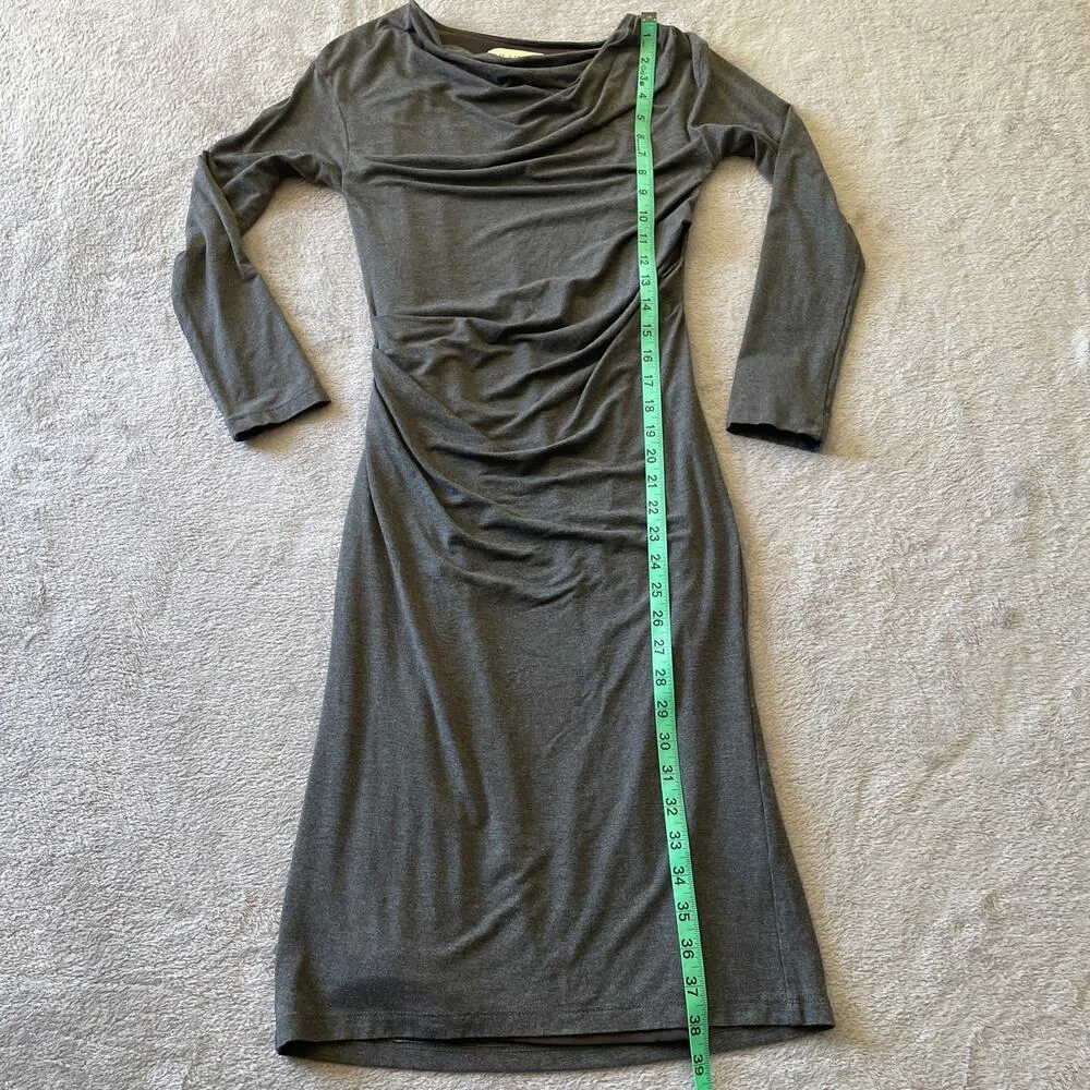 MM LaFleur Annabel Dress Womens Small Grey Ruched Lined Classic Career Stretch - Image 9