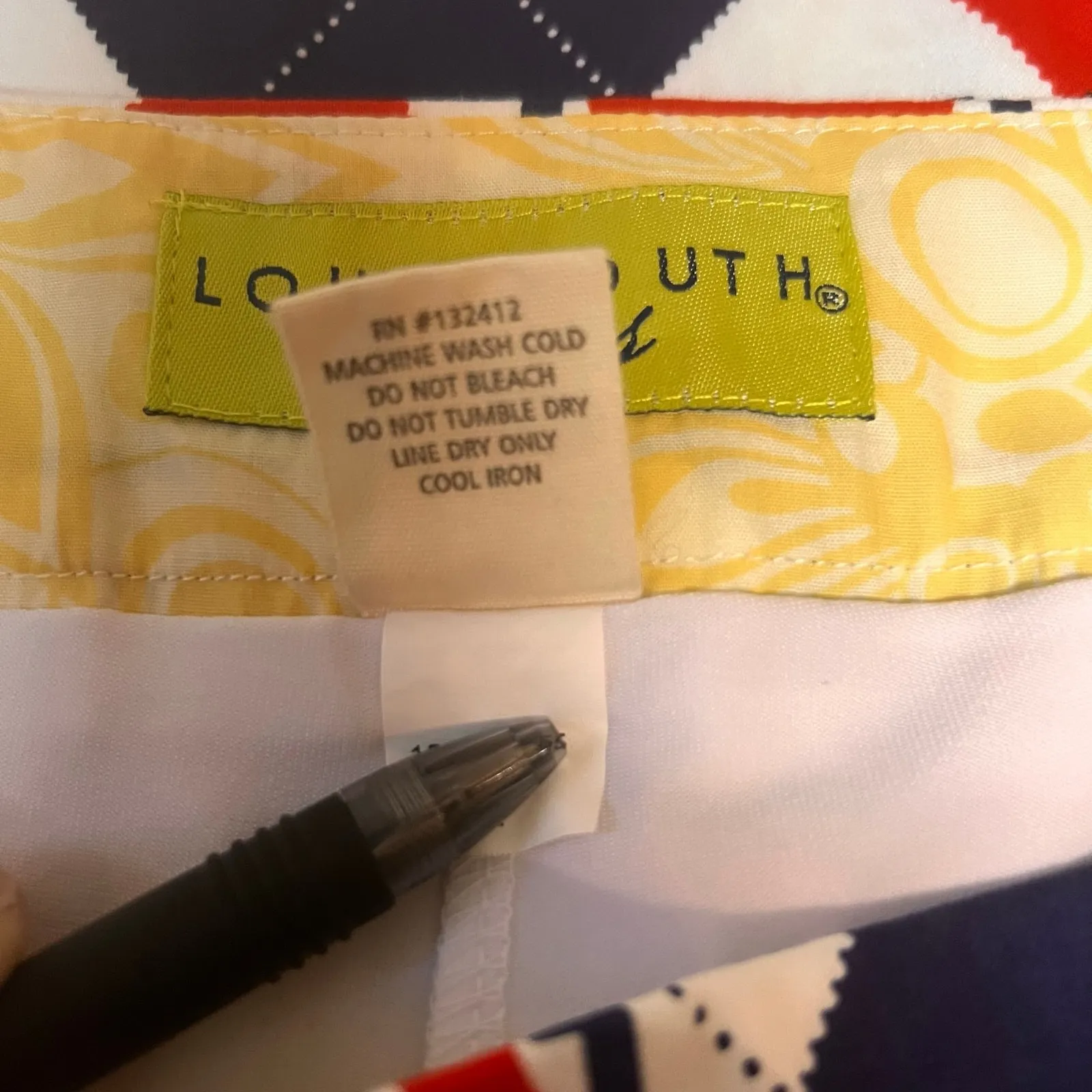 Loudmouth Ladies Argyle Eagle White Red Blue USA T Logo‎ Stretch Size 8 - Image 5