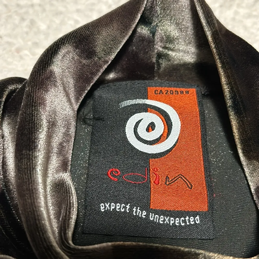 Vintage edin Velvet Lingerie Sleeve Blouse Black Size L - Image 9