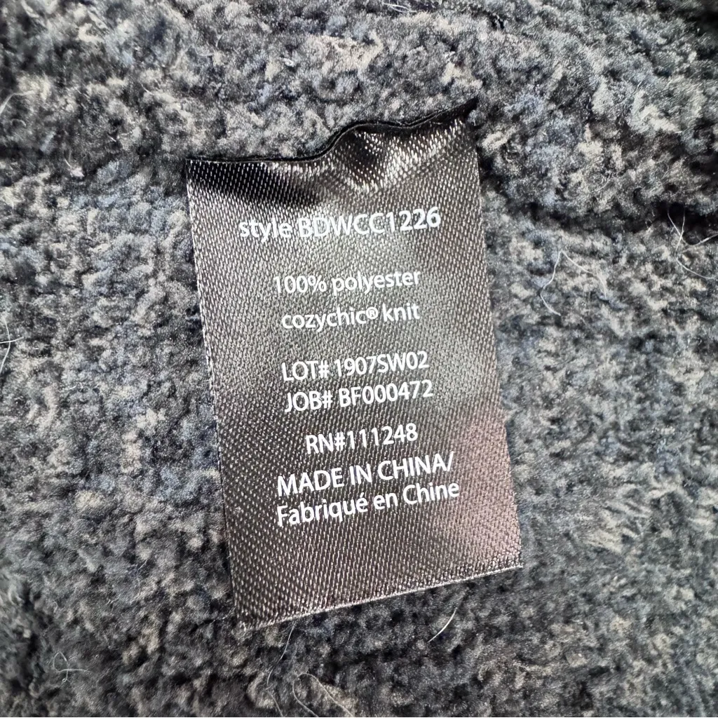 Barefoot Dreams CozyChic Aran Cable Long Button Cardigan Midnight Multi Small - Image 9