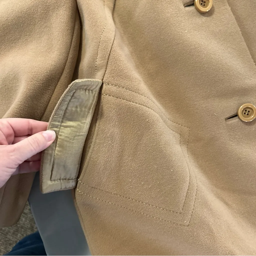 Vintage Womens Joseph Horne Co Tan Long Wool Coat Mid - Image 16