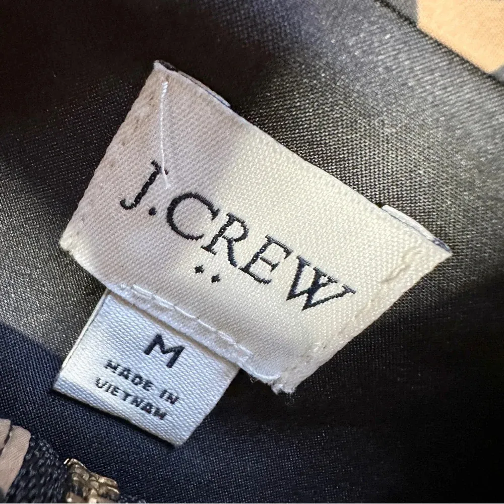 J. Crew Factory Animal Print Puffer Quilted Vest Full Zip Snap Pockets M Tan Size M - Image 12