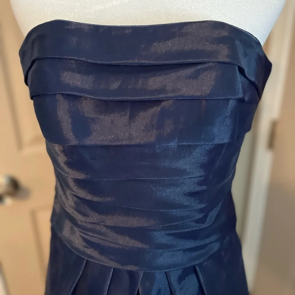 White By Vera Wang Strapless Navy Blue Cocktail Semi - Image 2