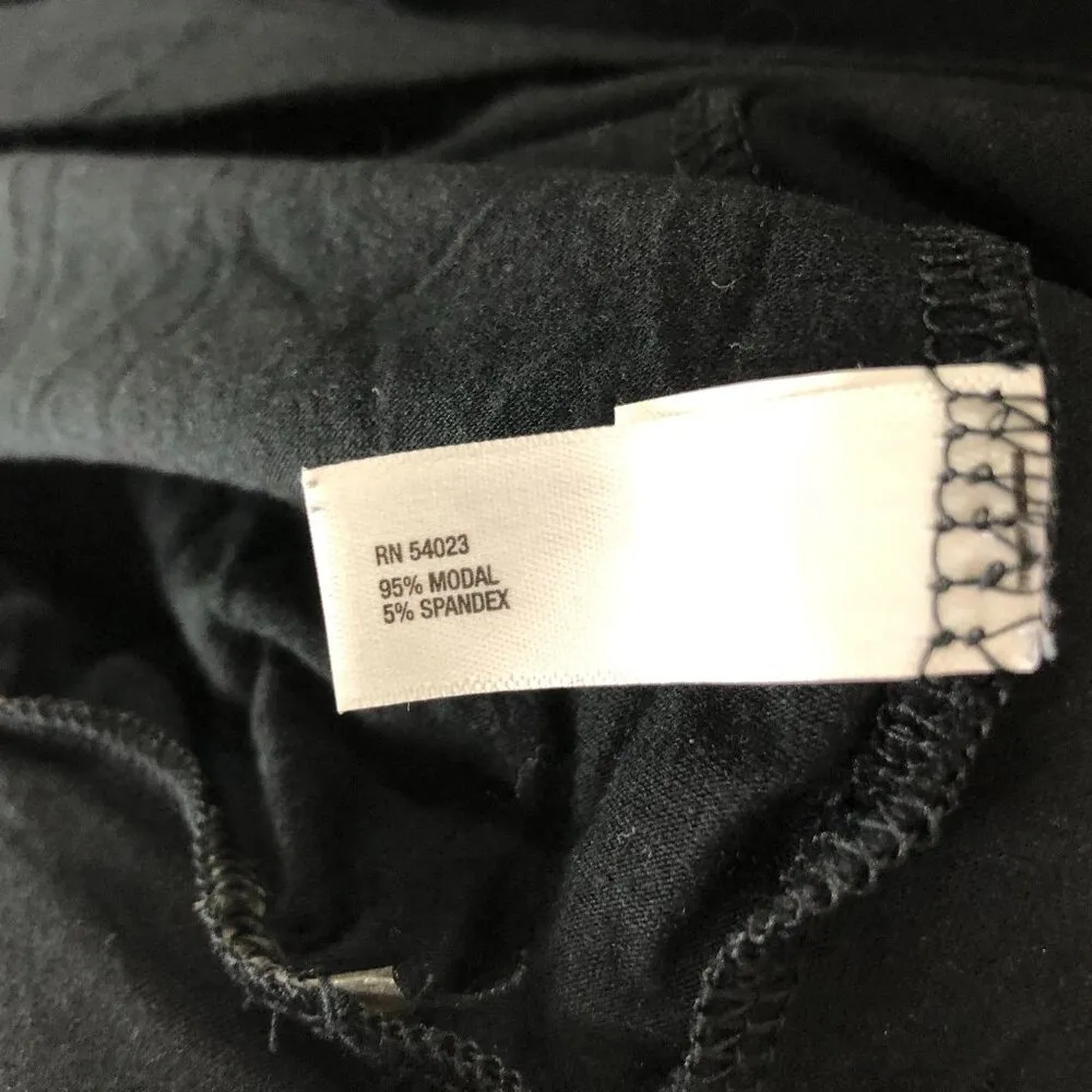 Gap Womens Top Pleated Puff Sleeve Gathered Waist Scoop Neck Black XS - Image 4