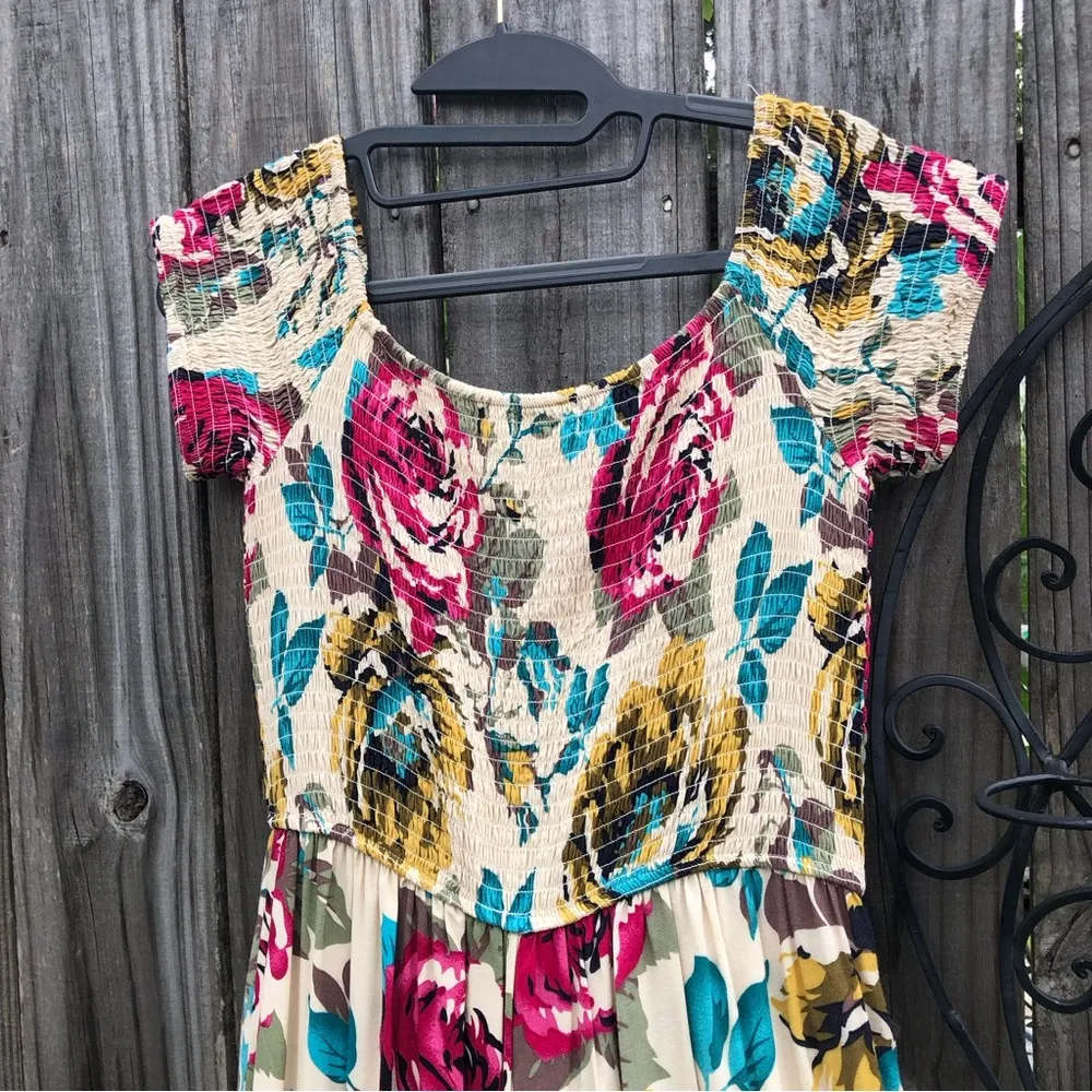 Band of Gypsies Roses Wide Leg Off Shoulder Jumpsuit M - Image 8