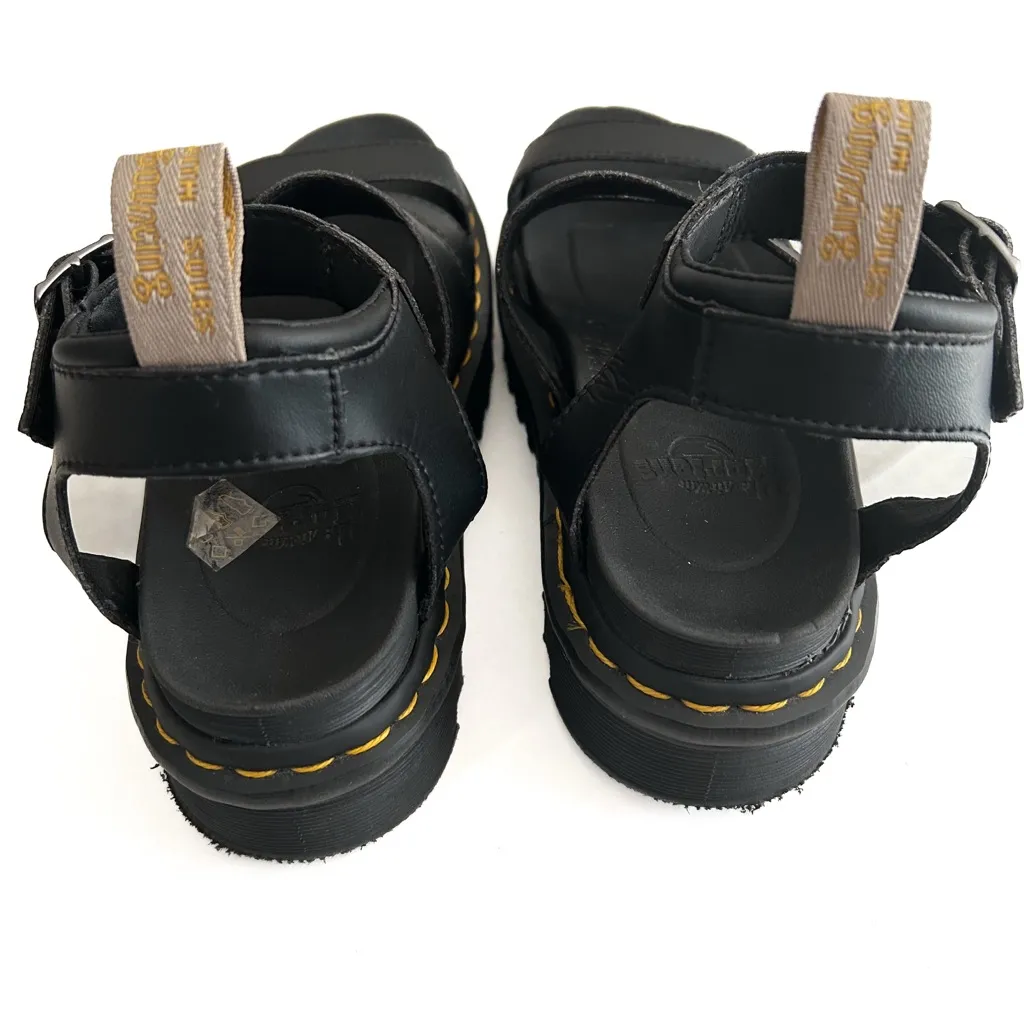 Dr. Martens Blaire Platform Sandals Black Hydroleather Sz 6 - Image 3