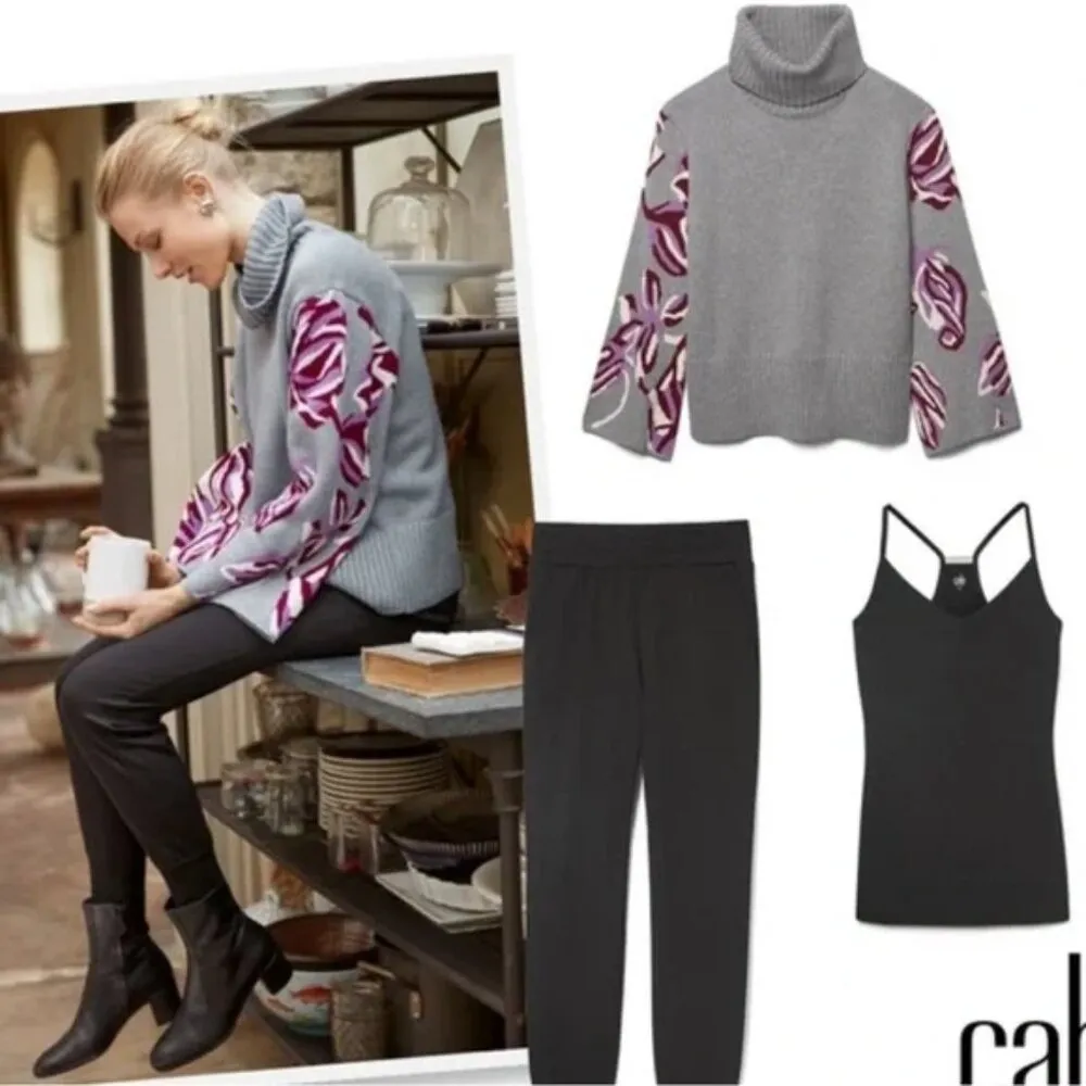 CAbi Eden Gray Purple Pullover Chunky Sweater - Image 11