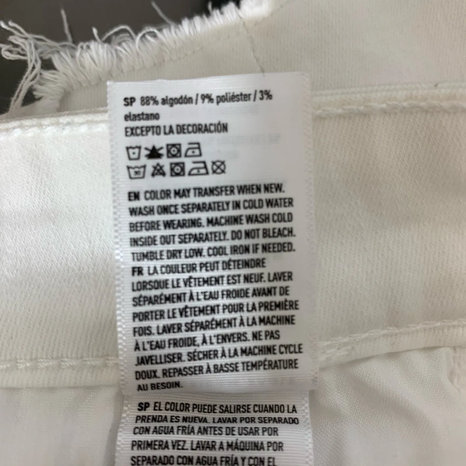 American Eagle Outfitters Cut-Off Shorts Womens Size 2 White Mid Rise - Image 7