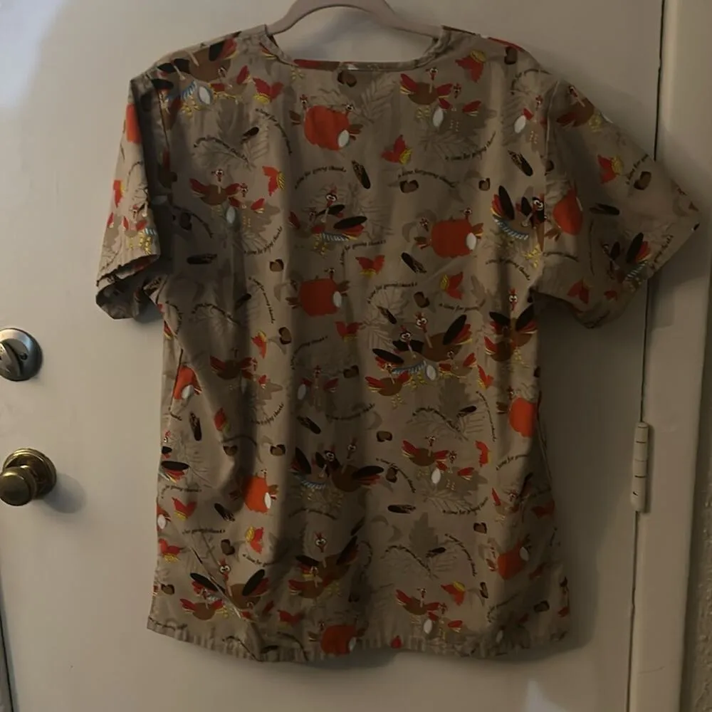 UA Uniform Advantage "A Time for Giving Thanks" Scrubs Medical Peds Pediatrician - Image 4