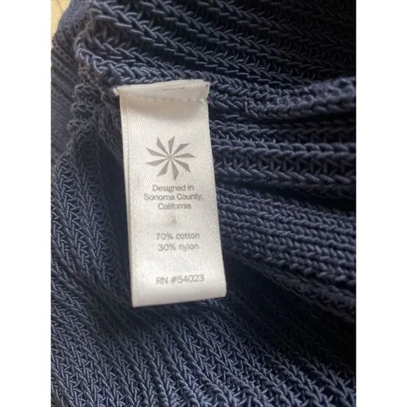 Athleta Highline Navy Blue V-neck Cotton/Nylon Tunic Long Sleeve  Sweater Sz S‎ - Image 6