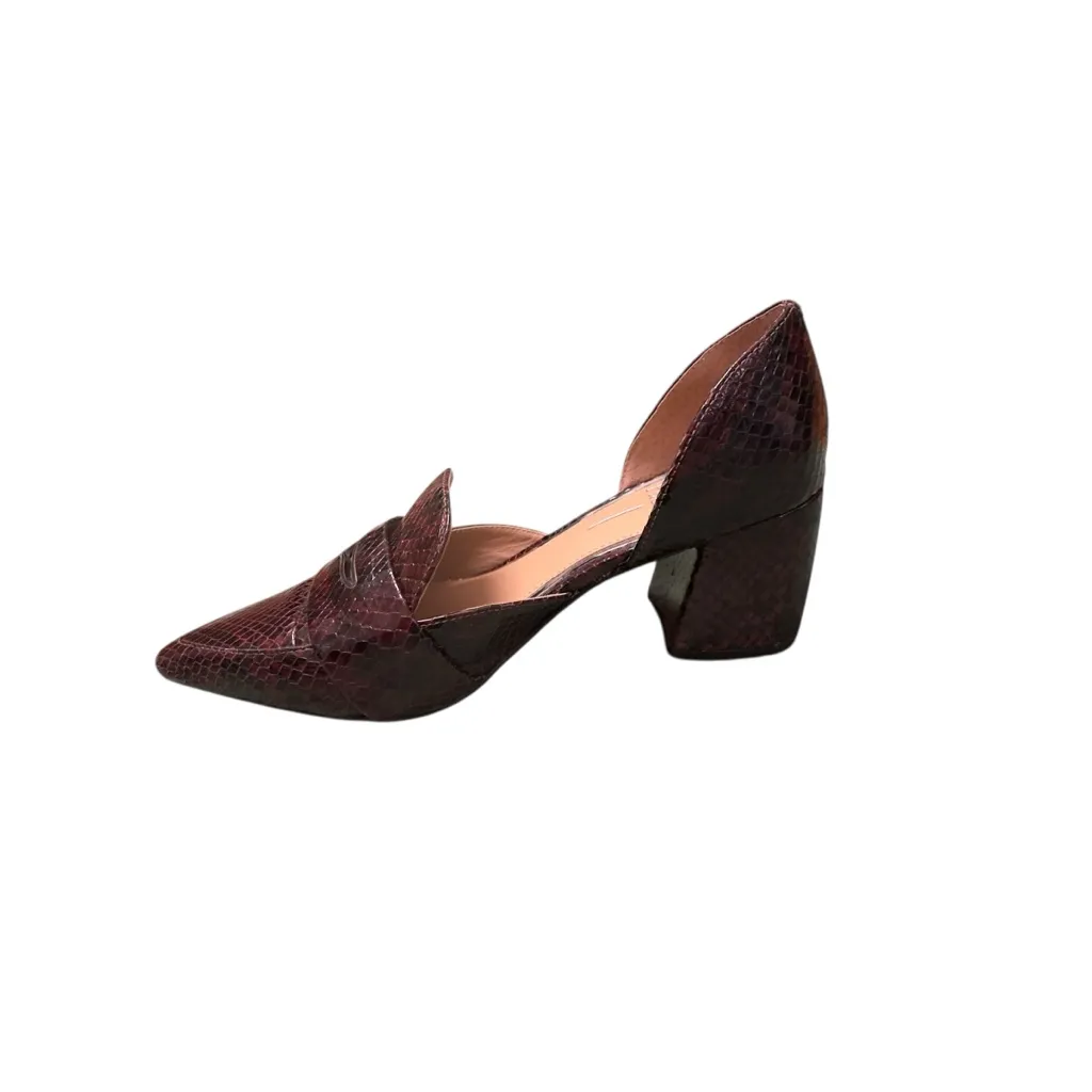 Linea Paolo Cache Burgundy Snakeskin Leather D’Orsay Pumps Women’s Size 5 NWOT Red - Image 5