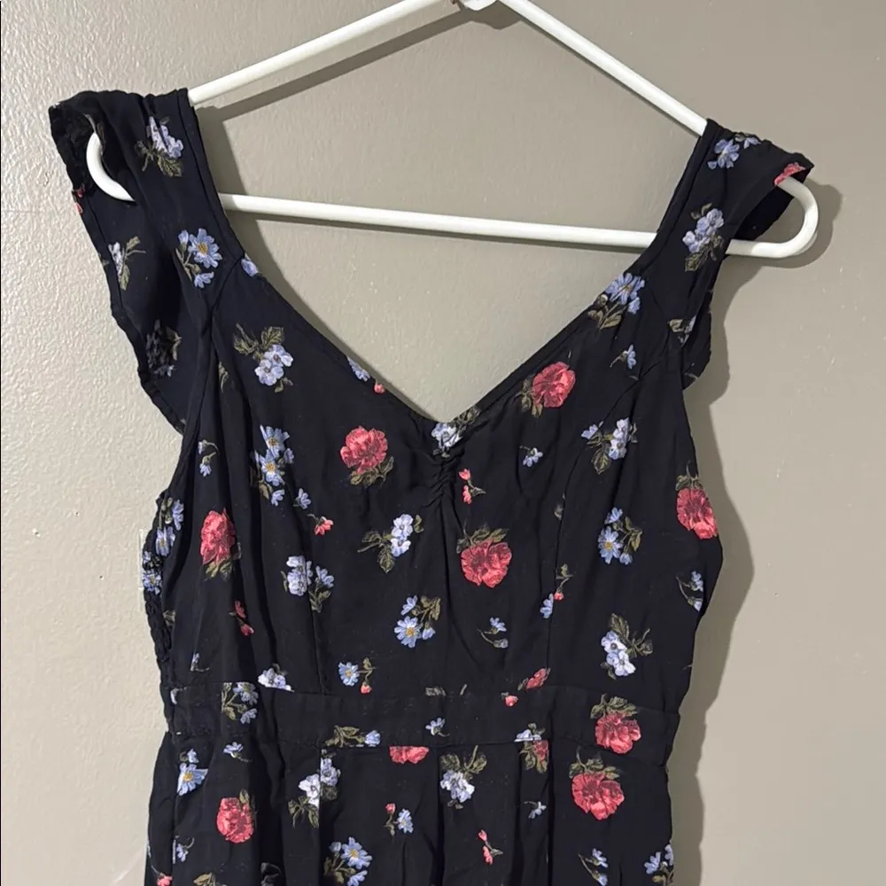 American Eagle Outfitters Red and Black Jumpsuit with Ruffled Straps - Image 2