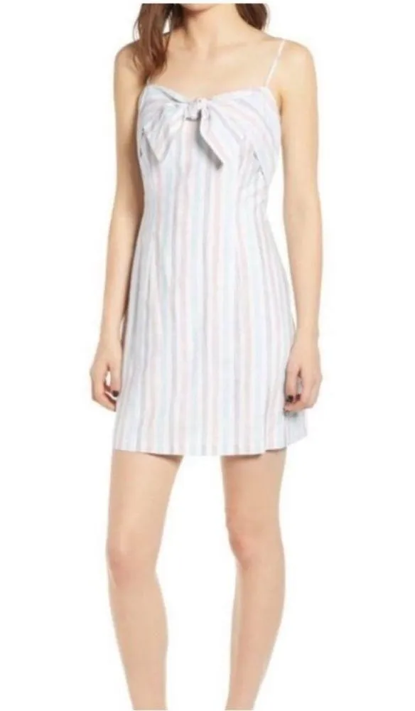Cupcakes & Cashmere x Revolve Soleil Striped Mini Dress in Optic White Size 4 - Image 2