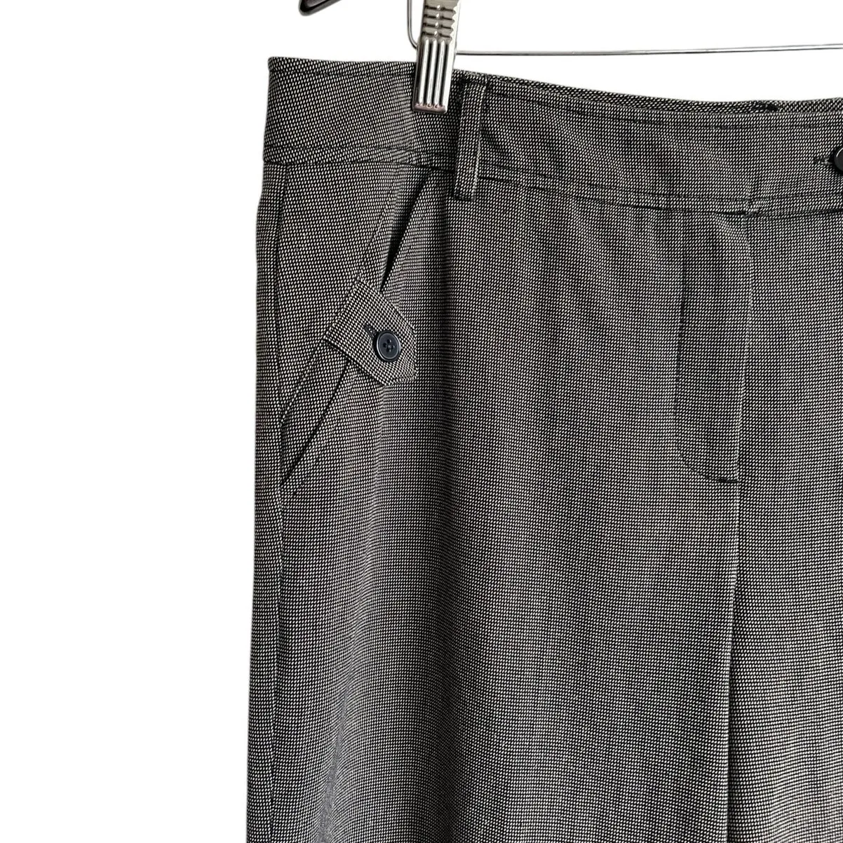 Sandro Sportswear Women Pants 14 Wide Leg Twill‎ Stretch Comfort Officewear Y2K Brown - Image 7