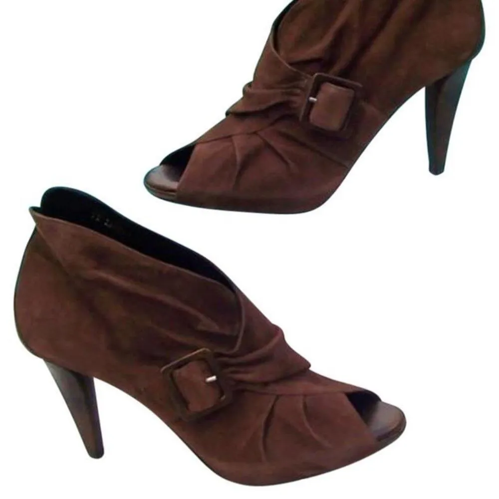 Donald Pliner Suede Leather Boot Shoe Pump New Open - Image 4