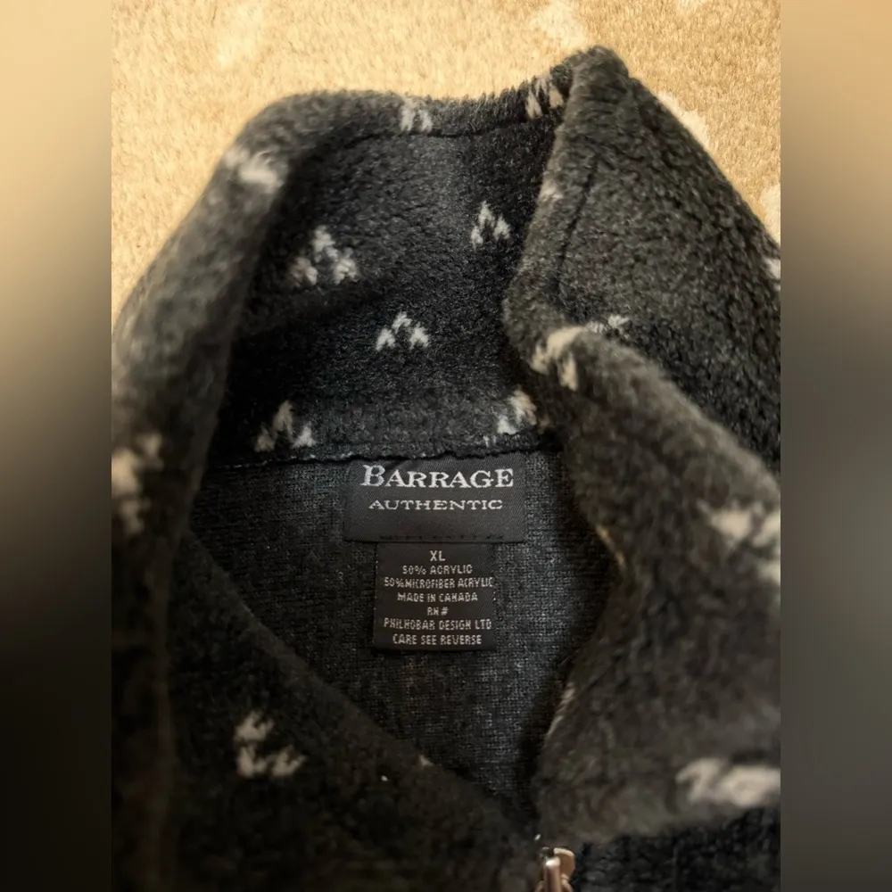 Barrage Authentic fair isle red grey full zip fuzzy jacket women’s size XL - Image 4