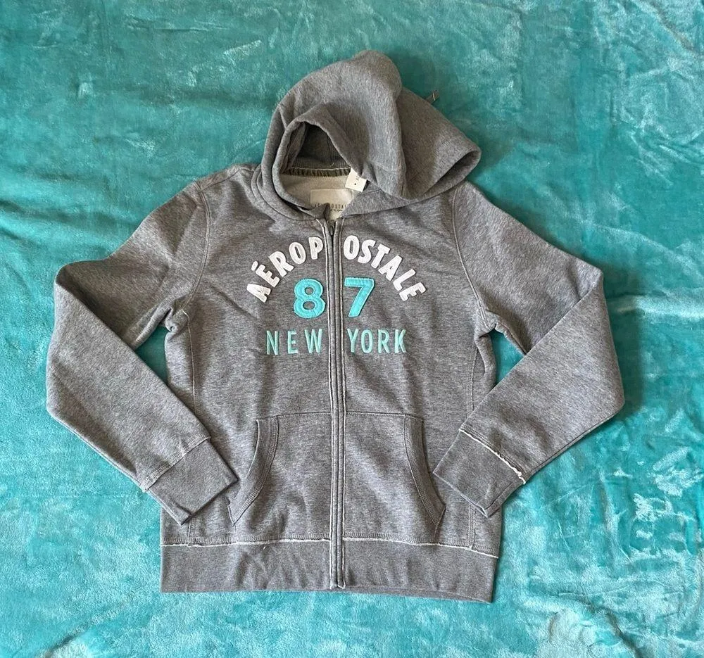 Aeropostale Women’s Grey Hoodie Sweatshirt - Image 3
