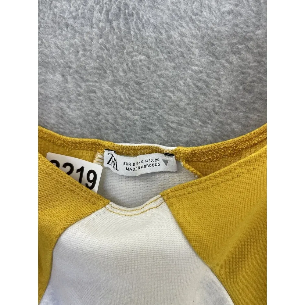 Zara Women's Dress Sleeveless Bodycon Yellow Black Colorblock Small - Image 12