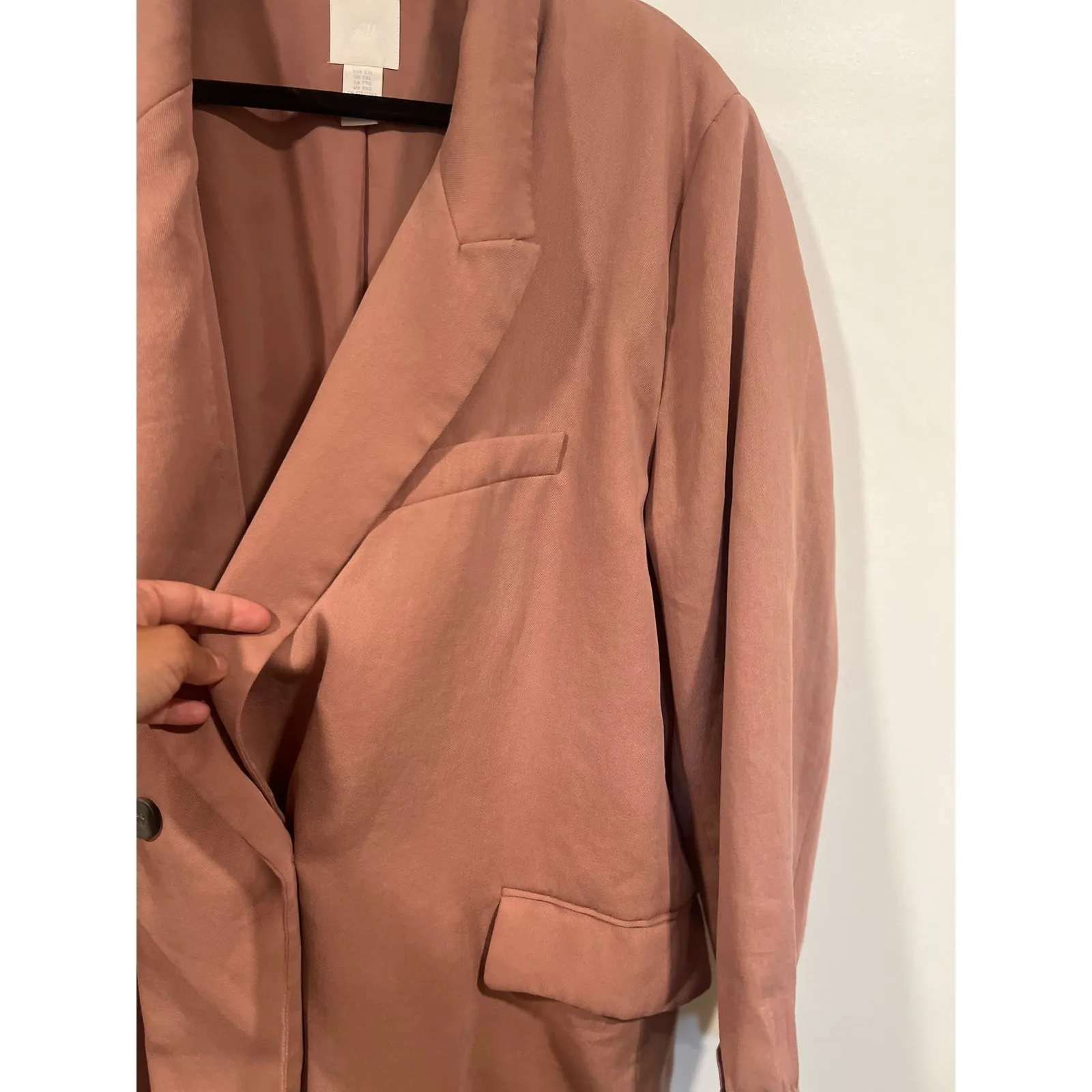 Women’s Plus Size Blush Rayon Spring Summer Double Breasted Blazer 2XL H&M - Image 5
