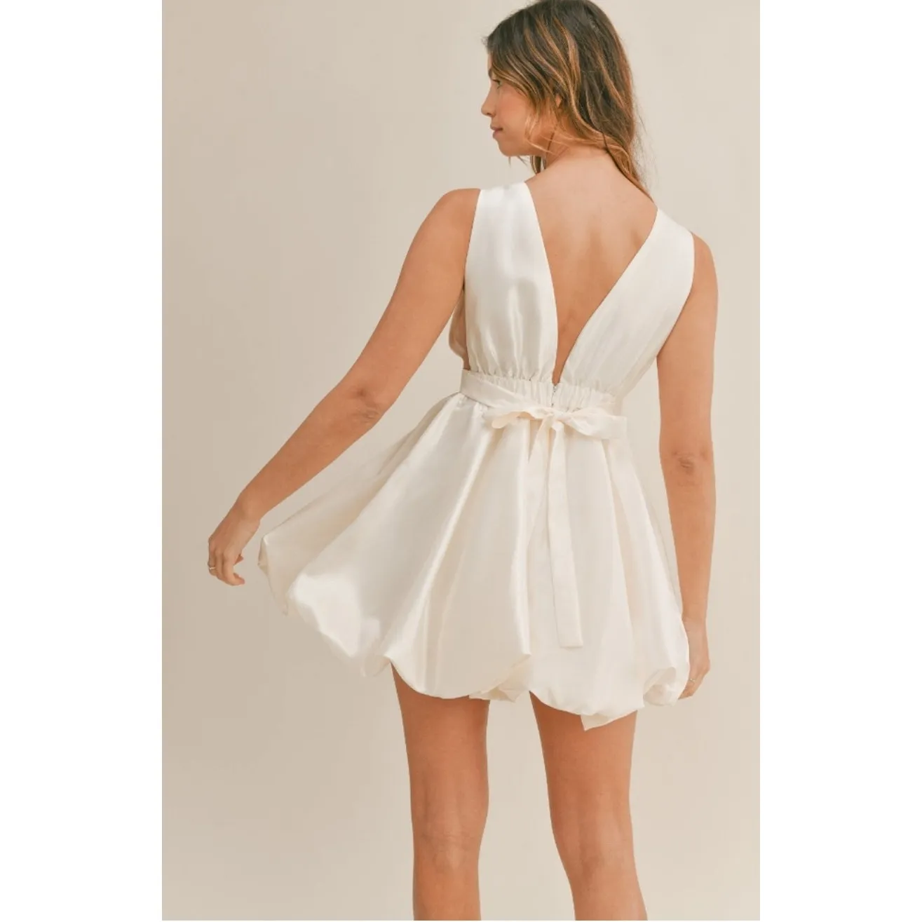 MABLE Dress SZ Large Duri Bow Tie Bubble Hem Mini NWT Homecoming Cocktail Formal - Image 2