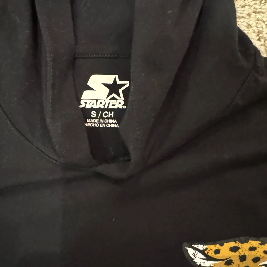 Jacksonville Jaguars Starter Hoodie Small | NFL Team Long Sleeve Varsity Stripes - Image 3