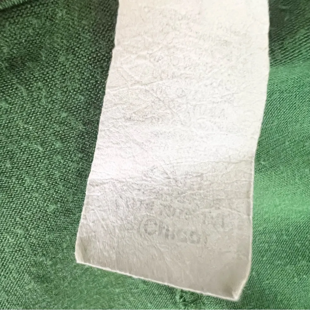 Vintage Y2K Green Butterfly Print Gold Chain Cold Shoulder Top Size Small - Image 10