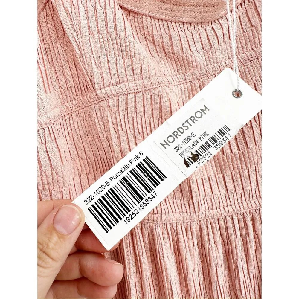 Jonathan Simkhai Celleste Plisse Knit Porcelain Pink Midi - Image 5