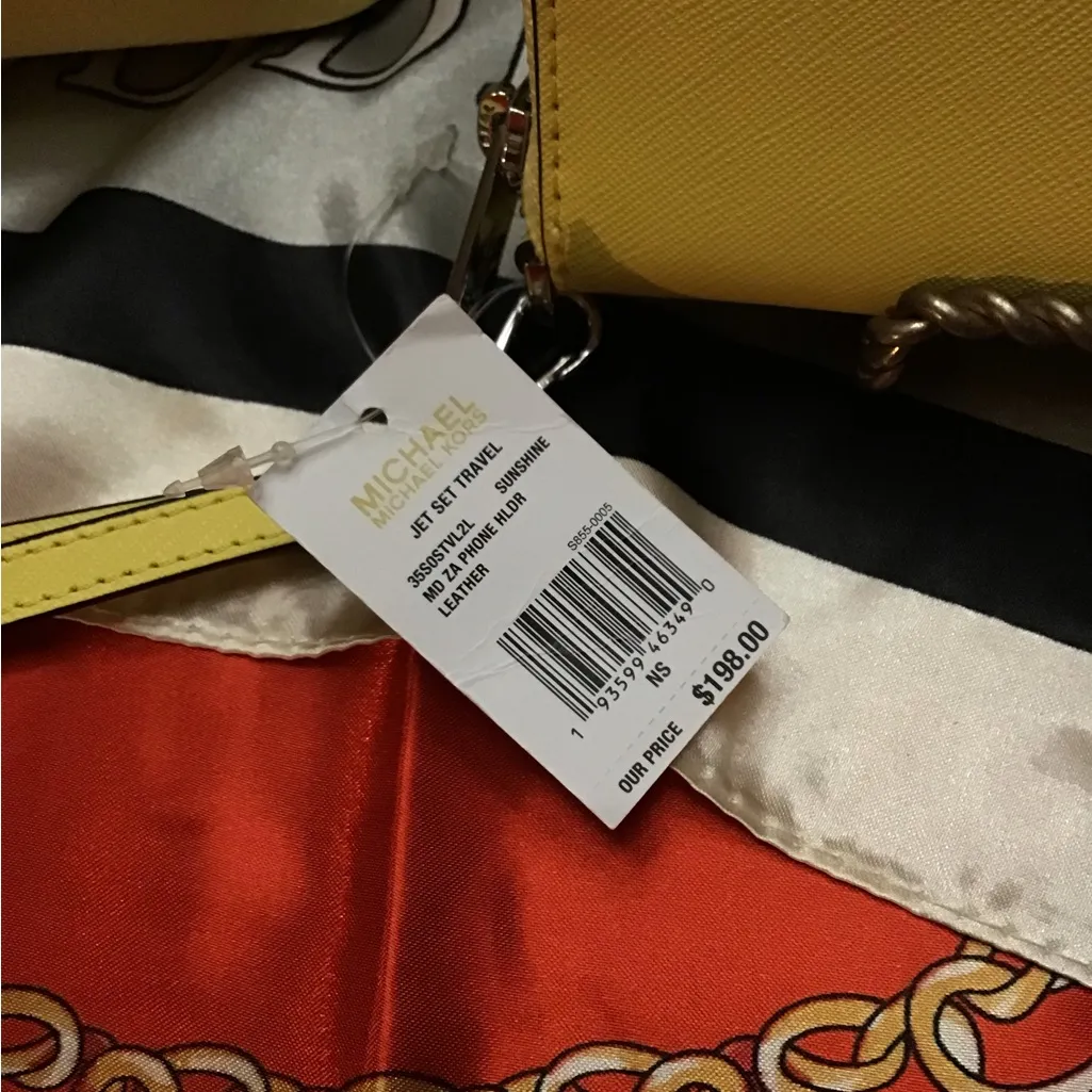 Michael Kors Emilia small satchel cross body buttercup yellow pebbles leather - Image 11