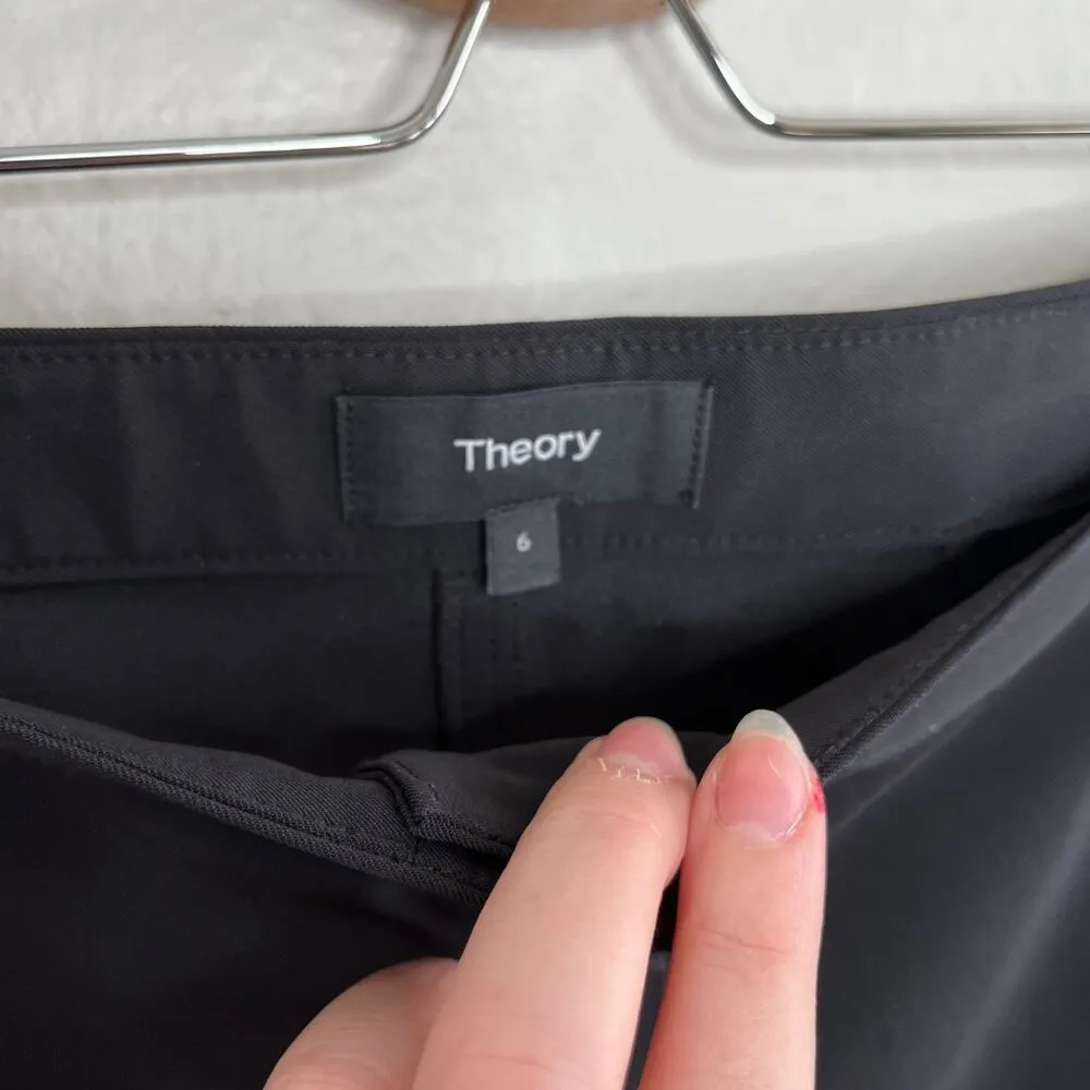 Theory Womens Black Go Pant Becker Straight-Leg Crop Dress Pants Size 6 - Image 12