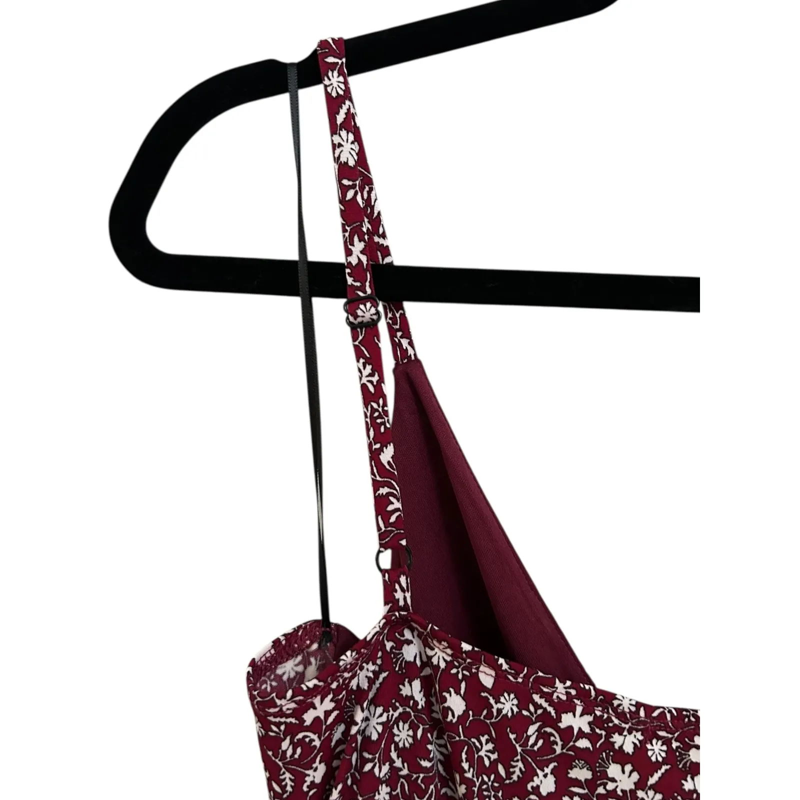 NWT Kaileigh StitchFix Rica Knit Crop Jumpsuit Women Large Maroon‎ Red Floral - Image 6