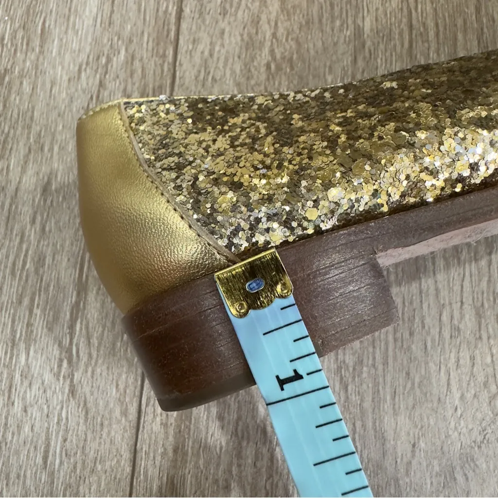 Kate Spade  Gold Glitter Cora Loafers Flats Size 7.5 - Image 10