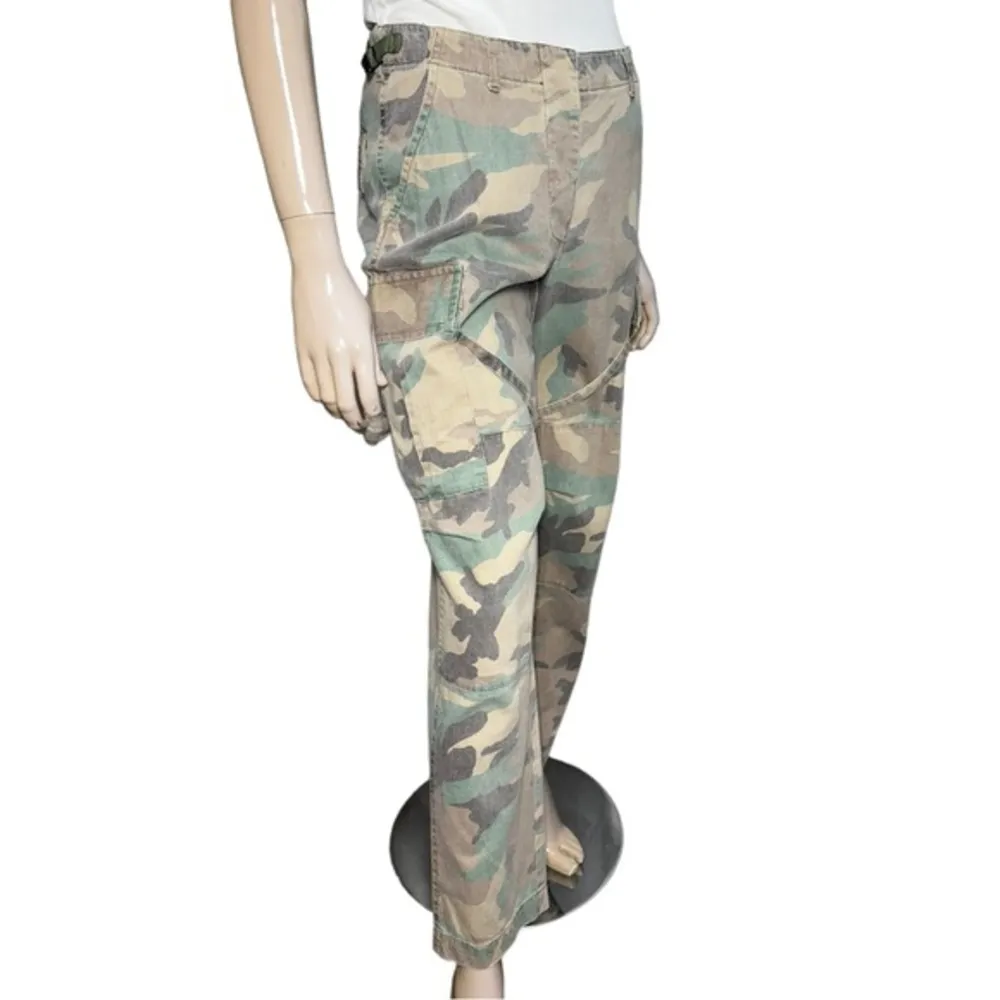 Blugirl Jeans Blumarine Size 40 S 4 Camouflage Fatigue Rhinestone Cargo Pants Green - Image 5