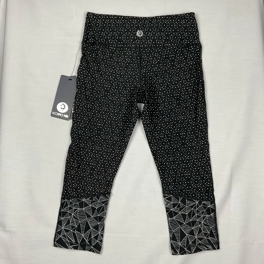 Scorpio Sol Cropped Leggings Yoga Pants Sz XS Polka Dot Geometric Print - Image 6