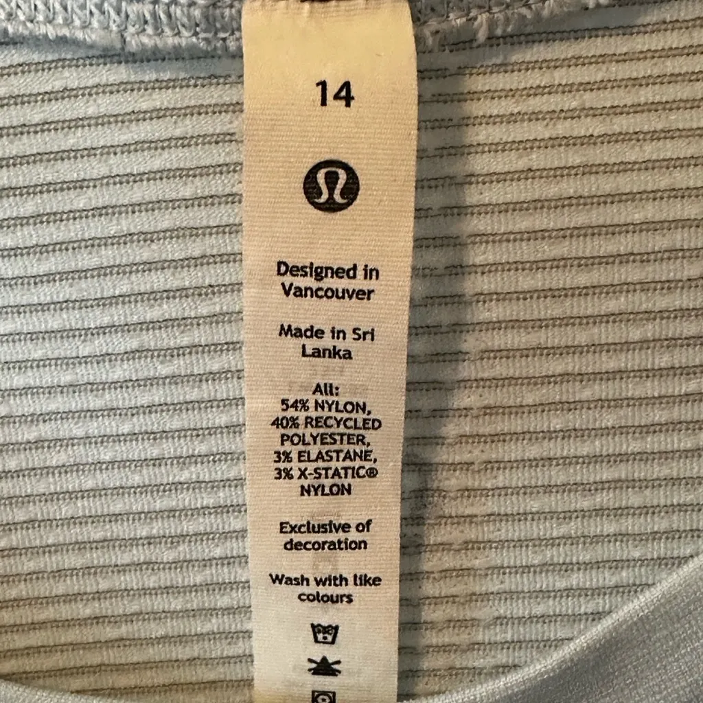 Lululemon Swiftly Tech Long Sleeve Shirt 2.0 *Race Length Powder Blue Size 14 - Image 4