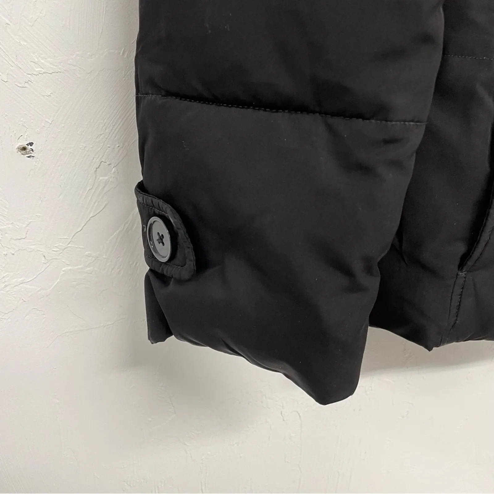 Banana Republic Black Puffer Coat Womens S Fall Casual Cropped Classic Jacket - Image 2