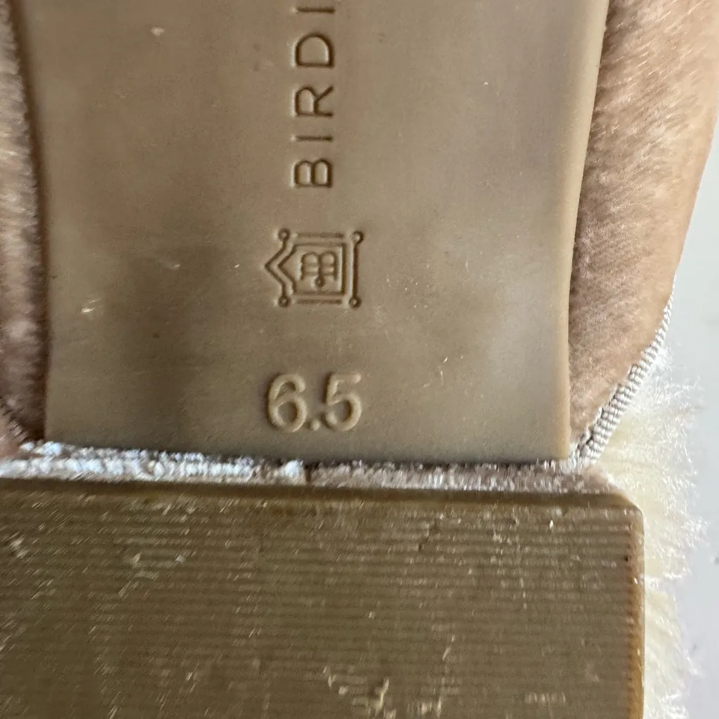 Birdies The Phoebe tan velvet faux fur mules size 6.5 - Image 7