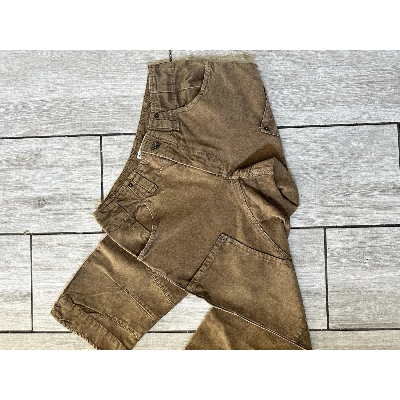 Free People Supersonic Slim Pant Breen Brown Size 0 Womens Barrel Leg Modern - Image 6