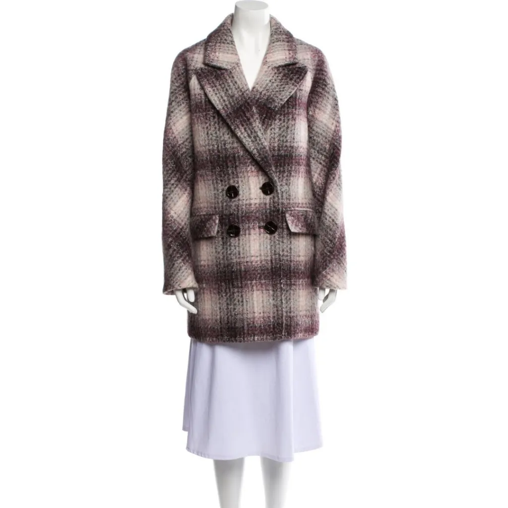 Veronica Beard Deena Plaid Double-Breasted‎ Dickey Coat - Image 5