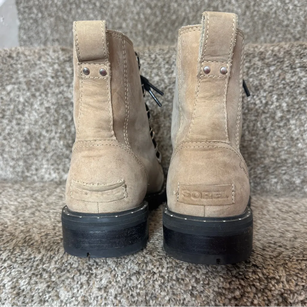 SOREL Woman’s Lennox Shearling Boots Tan‎ Size 6 Waterproof - Image 5