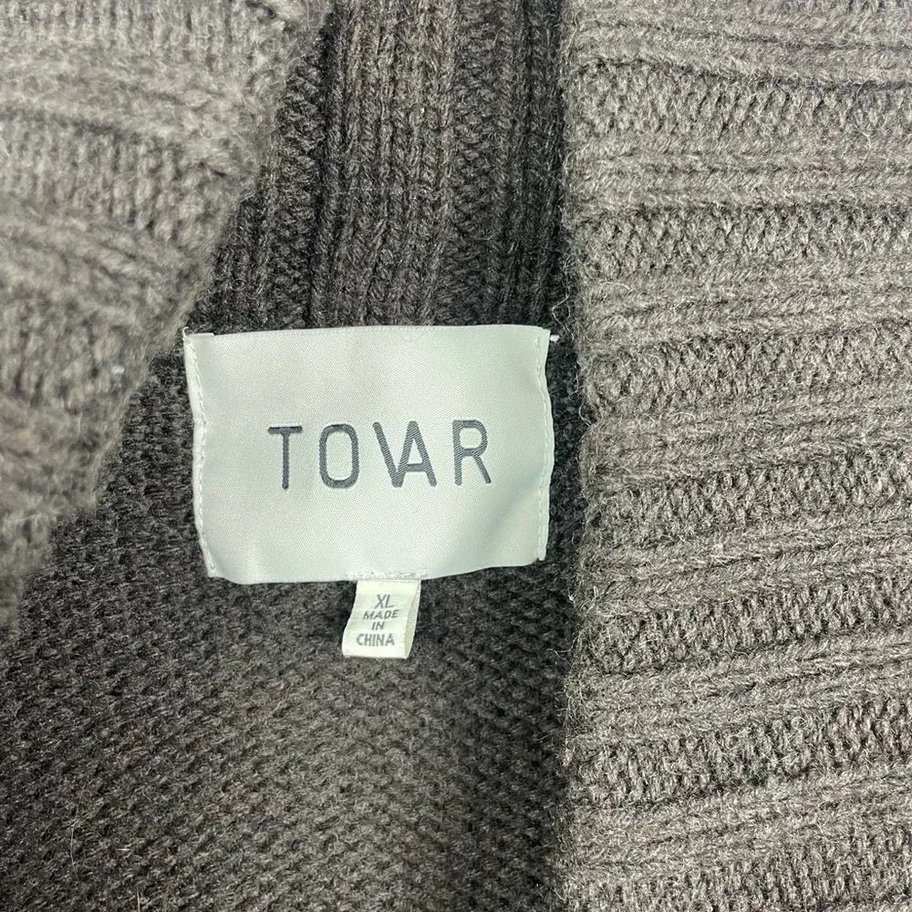 Revolve Tovar Brown Wool Blend Leather Strap Closure Cable Knit Sweater‎ Size XL - Image 3