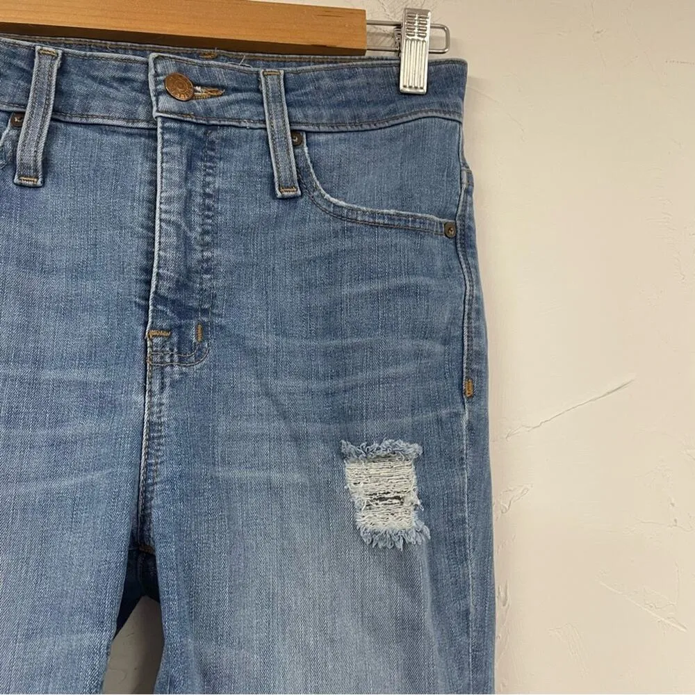 Madewell Curvy High Rise Skinny Jeans Womens 26 Blue Distressed Zip Fly Denim - Image 11