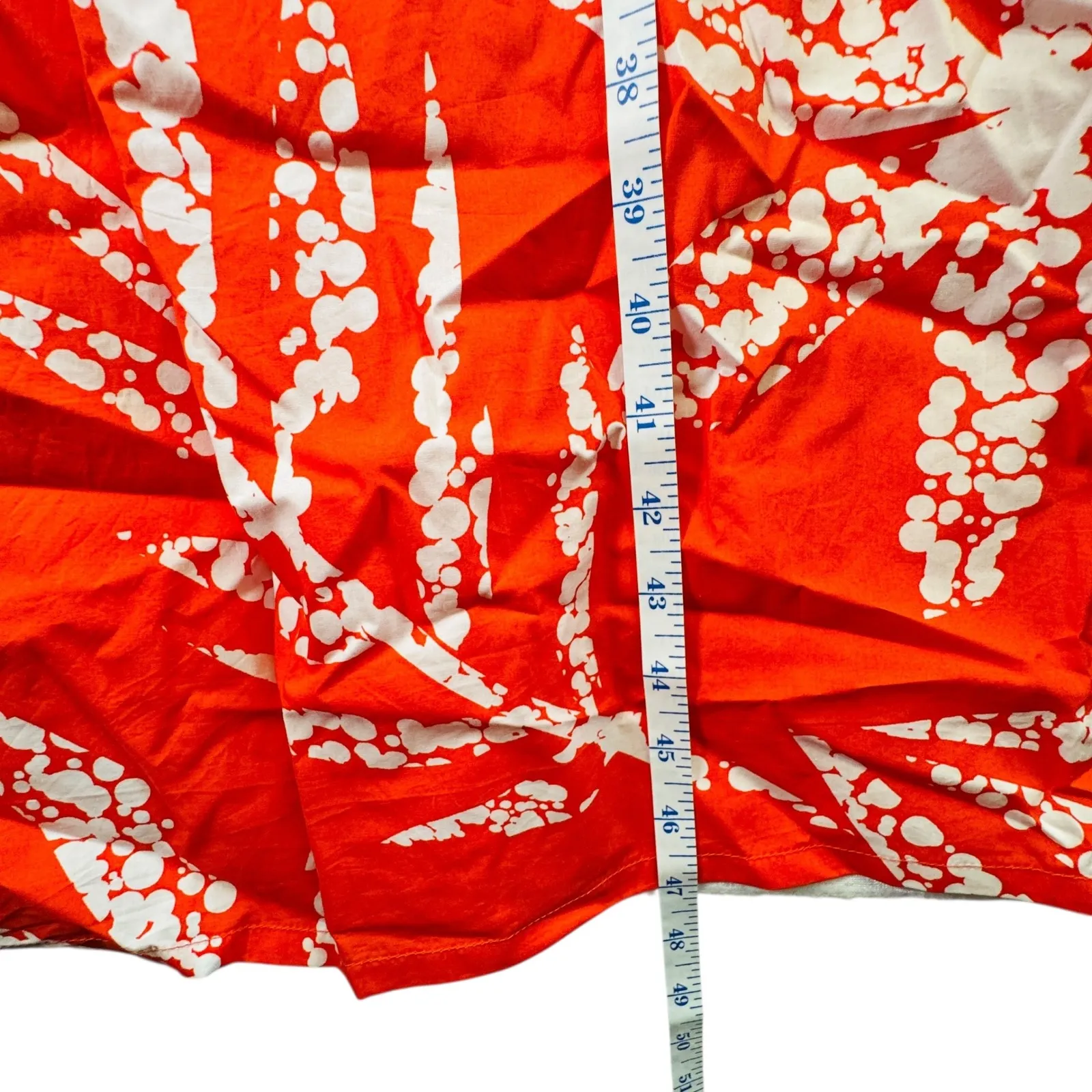 DKNY Shirt Dress Belted A-Line Red White Leaf Print Button Front Tie Waist Sz 12 - Image 8