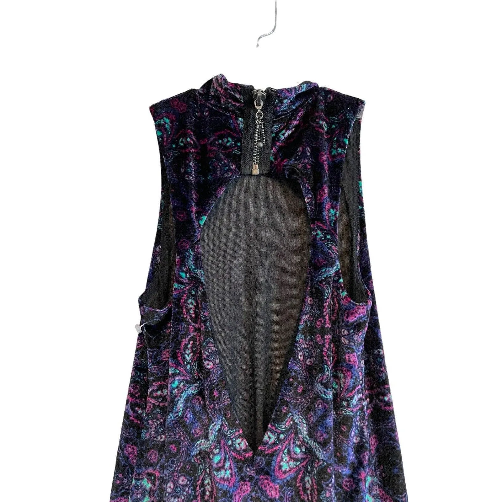 Urban Outfitters Ecote Sleeveless Velour Dress Size Small Cut-out‎ Midi Baroque - Image 4